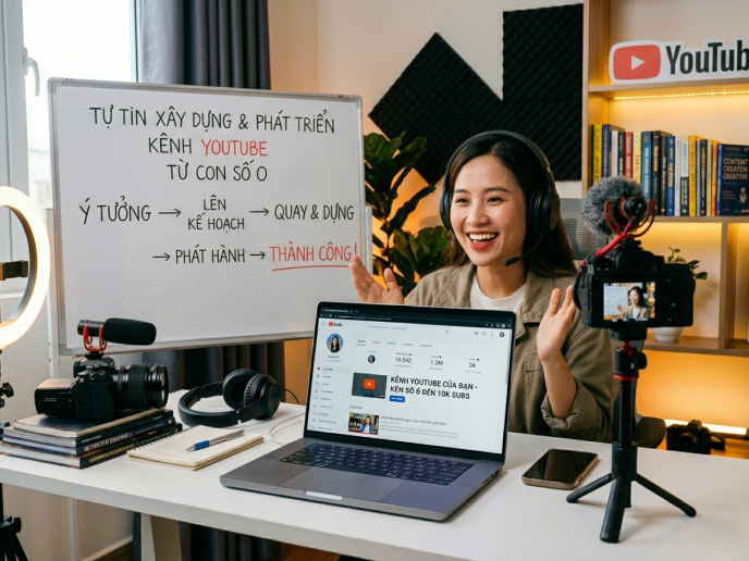 Tự tin xây dựng và phát triển kênh YouTube
từ con số 0.